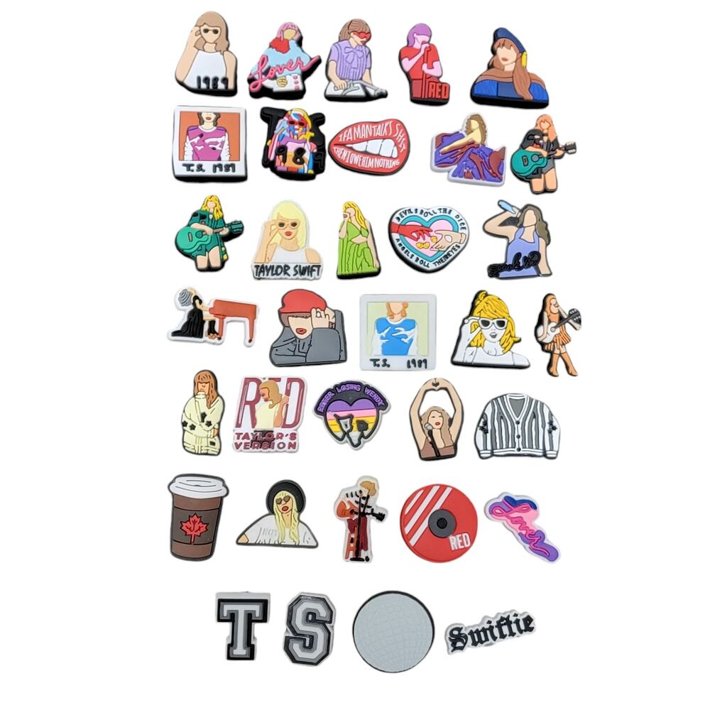 Taylor Swift Shoe Charms Lot 34‎ Pc Swiftie Fan Eras Tour Stocking Stuffer Gift